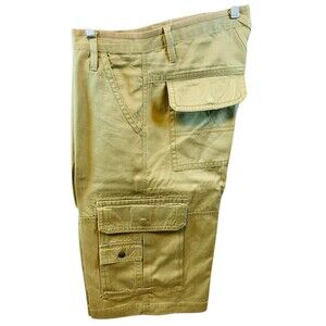 Marithe Francois Girbaud Blue Baggy Biker Cargo Shorts Relaxed Fit 34x22 Khaki